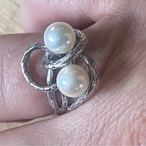 Sterling Silver Genuine Pearl Ring-Custom Design